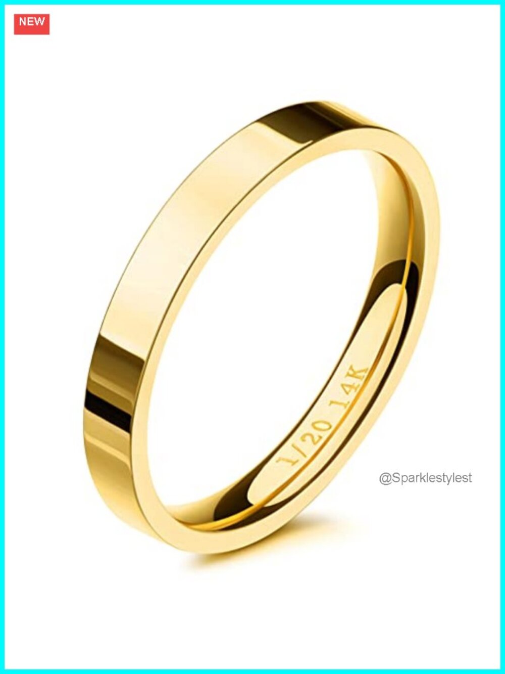 14K Gold Filled 3mm Stacking Band Ring Comfort Fit Tarnish Resistant